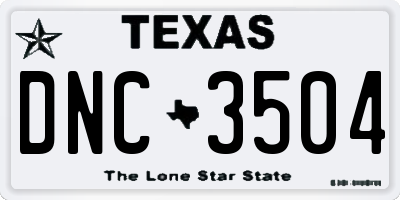 TX license plate DNC3504