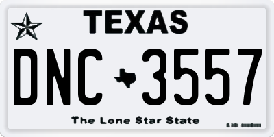 TX license plate DNC3557