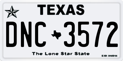 TX license plate DNC3572