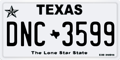 TX license plate DNC3599