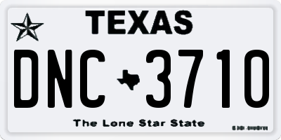 TX license plate DNC3710