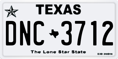 TX license plate DNC3712