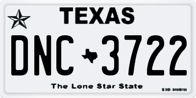 TX license plate DNC3722