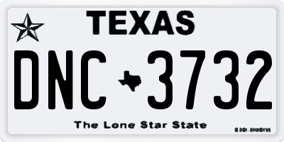 TX license plate DNC3732