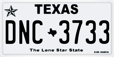 TX license plate DNC3733