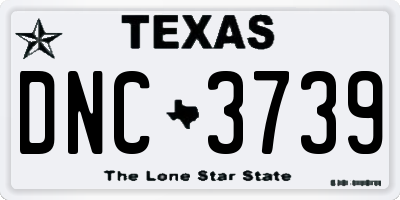 TX license plate DNC3739