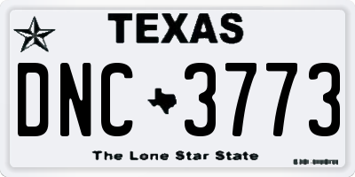 TX license plate DNC3773