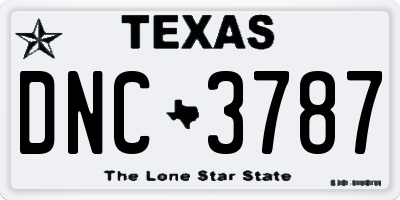 TX license plate DNC3787