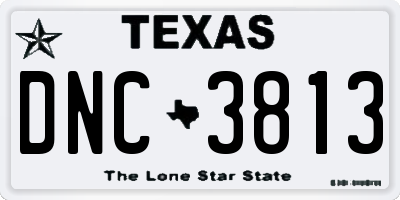 TX license plate DNC3813