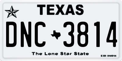 TX license plate DNC3814