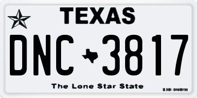 TX license plate DNC3817