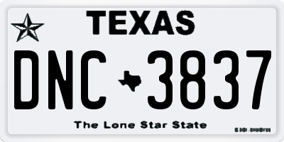 TX license plate DNC3837