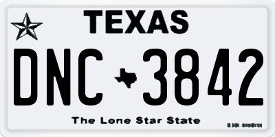 TX license plate DNC3842