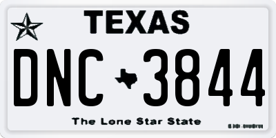 TX license plate DNC3844