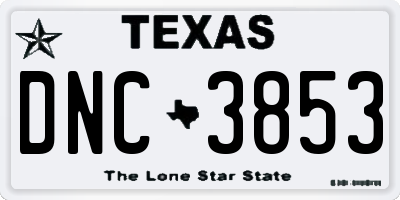 TX license plate DNC3853