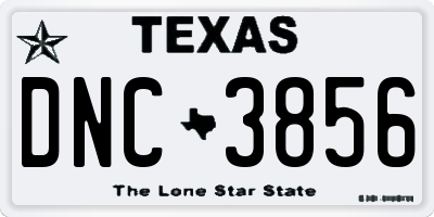 TX license plate DNC3856