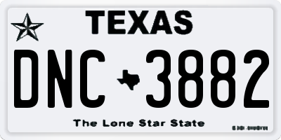 TX license plate DNC3882