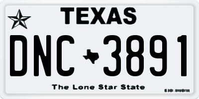 TX license plate DNC3891