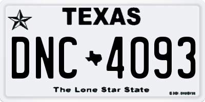 TX license plate DNC4093