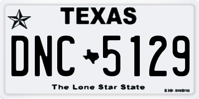 TX license plate DNC5129