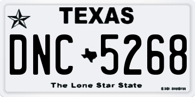 TX license plate DNC5268