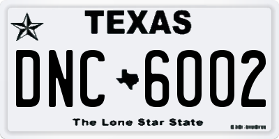 TX license plate DNC6002