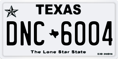 TX license plate DNC6004