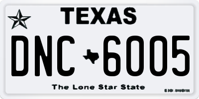 TX license plate DNC6005