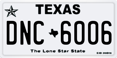 TX license plate DNC6006