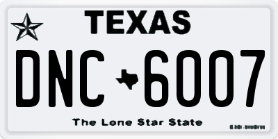 TX license plate DNC6007