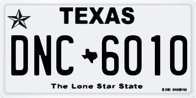 TX license plate DNC6010