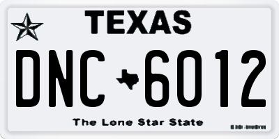 TX license plate DNC6012