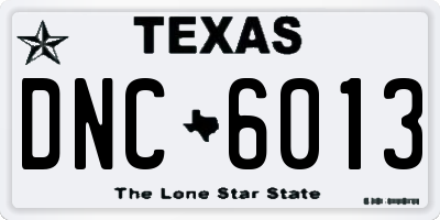 TX license plate DNC6013