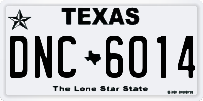 TX license plate DNC6014