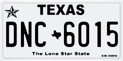 TX license plate DNC6015