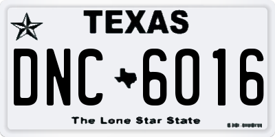 TX license plate DNC6016