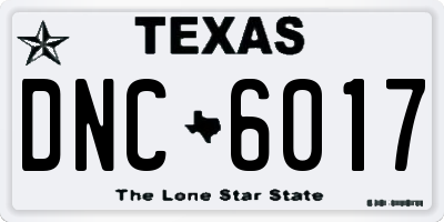 TX license plate DNC6017