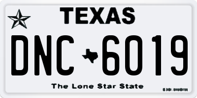 TX license plate DNC6019