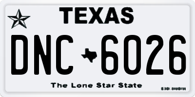 TX license plate DNC6026