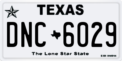 TX license plate DNC6029