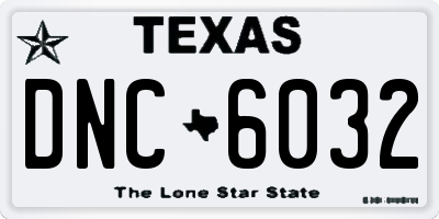 TX license plate DNC6032