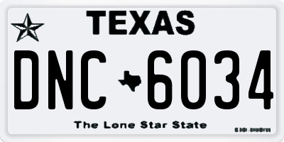 TX license plate DNC6034