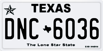 TX license plate DNC6036