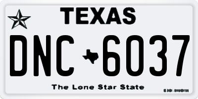 TX license plate DNC6037