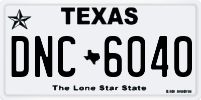 TX license plate DNC6040