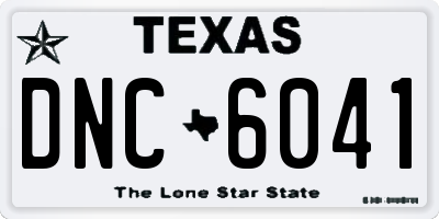 TX license plate DNC6041