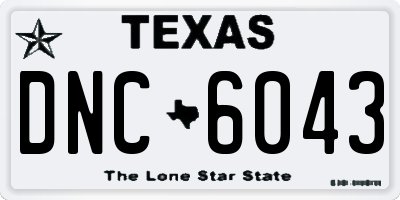 TX license plate DNC6043