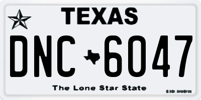 TX license plate DNC6047