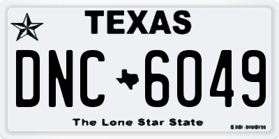 TX license plate DNC6049