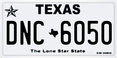 TX license plate DNC6050